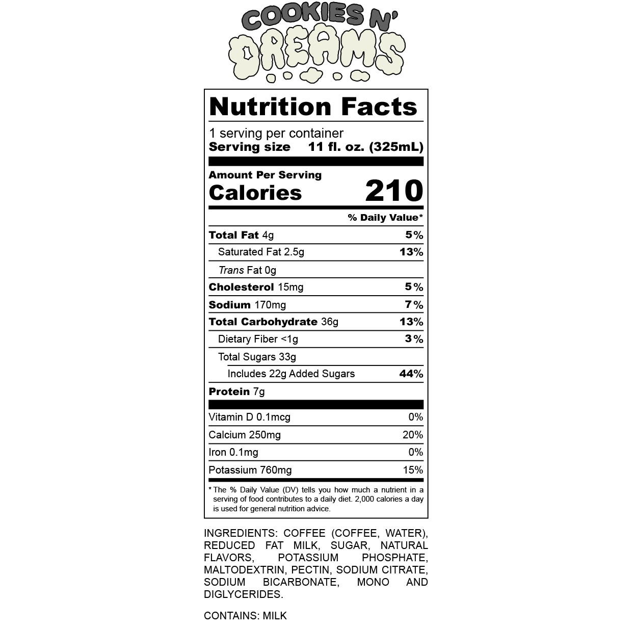 Cookies N' Dreams Latte | 12-Pack | Iced Canned Coffee